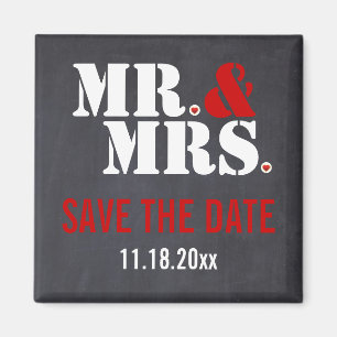 Aimant M. & Mme Mariage de typographie moderne Enregistre