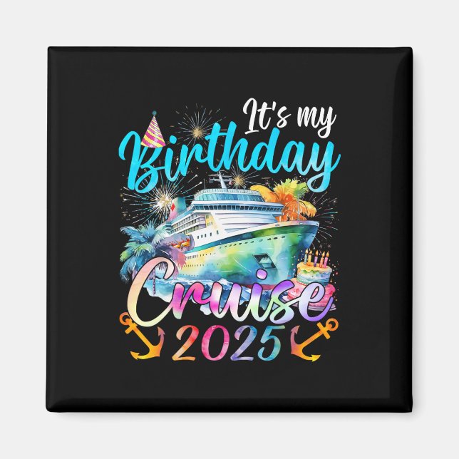 Aimant Ma croisière d'anniversaire Fête de croisière 2025 (Devant)