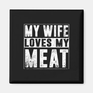 Aimant Ma Femme Aime Ma Viande Drôle Barbecue Grillades H