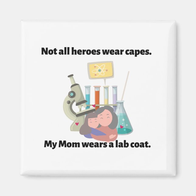 Aimant Ma mère porte une blouse de laboratoire (Devant)