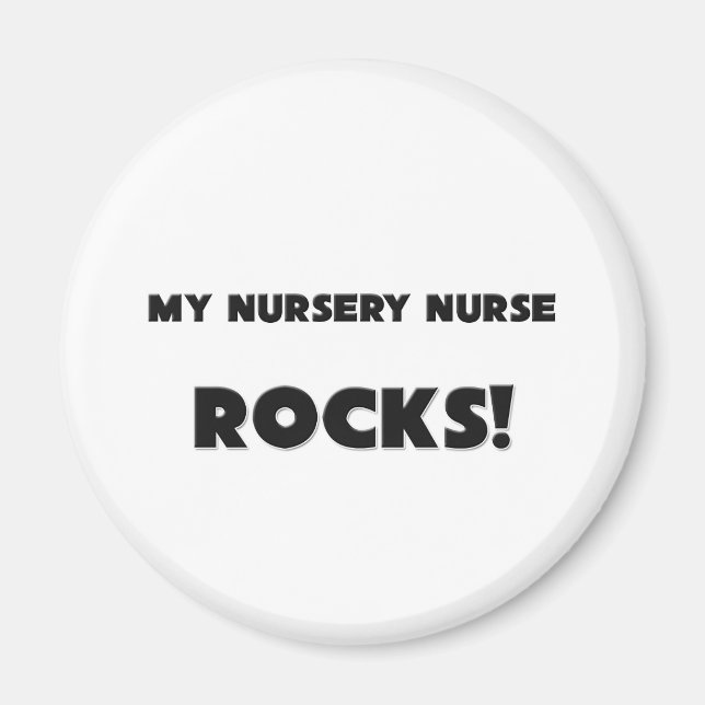 Aimant MA Nursery Nurse ROCKS ! (Devant)