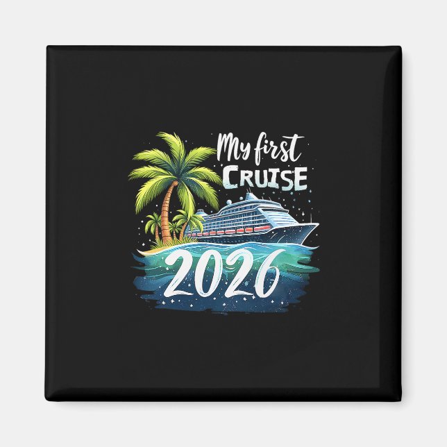Aimant Ma première croisière 2026 Drôle de première fois  (Devant)