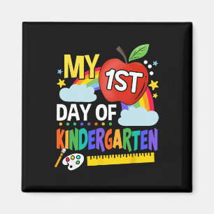 Aimant Ma première journée de maternelle amusante arc-en-