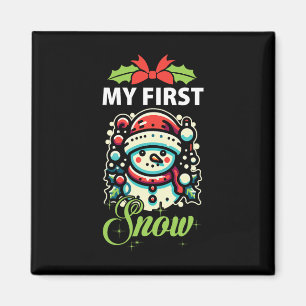 Aimant Ma première neige mignonne Snowman hiver Noël