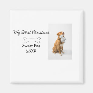 Aimant Ma première photo d'animal de Noël nom année os