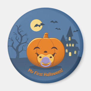 Aimant Ma première sucette d'Halloween Citrouille