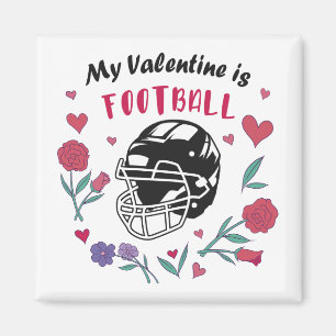 Aimant Ma Saint Valentin est Carte de visite de football 