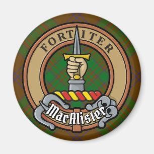 Aimant MacAlister de Glenbarr Crest sur la chasse Tartan