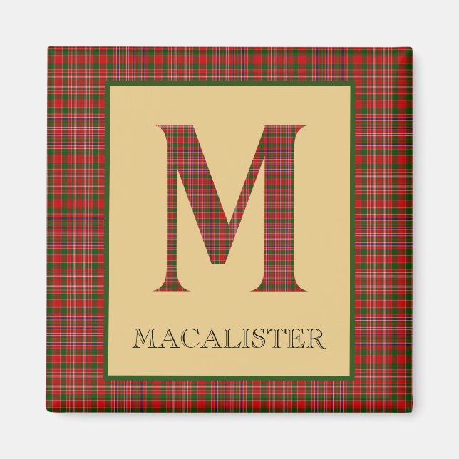 Aimant MacAlister Tartan Monogram M  (Devant)