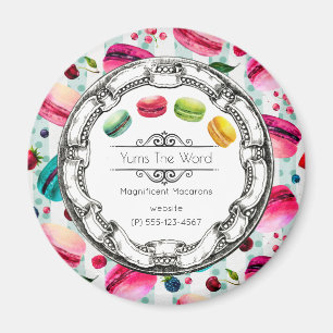 Aimant Macarons Dans Un Cercle   Pâtisserie française en 