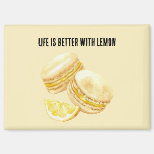Aimant Macarons Jaune Citron