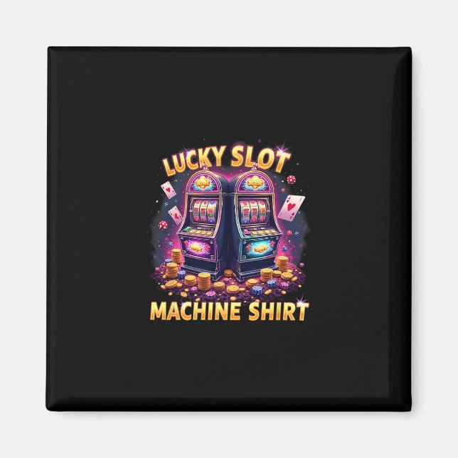 Aimant Machine à sous chanceuse pour amateurs de jeux de  (Devant)