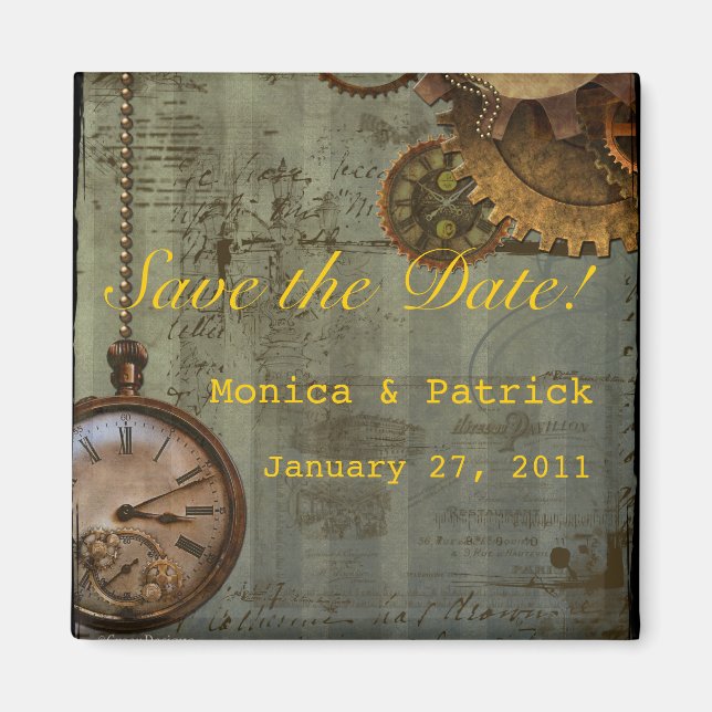 Aimant Machine à temps Steampunk (Devant)