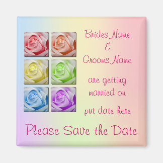 Aimant Macro Rainbow Mariage Rose Enregistrer La Date Mag