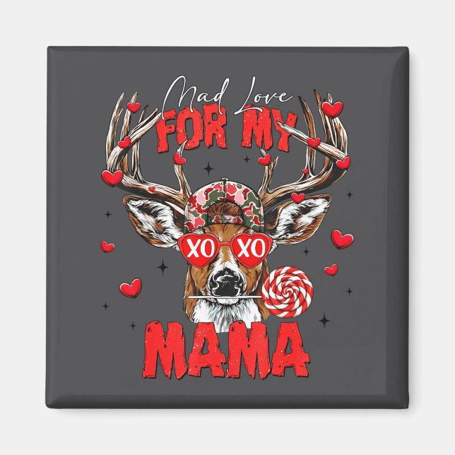 Aimant Mad Retro Love For My Mama Deer Hunting Happy Vale (Devant)