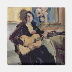 Aimant Madame avec une guitare, 1911
