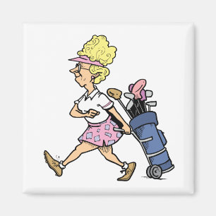 Aimant Madame Golfer Tshirts et cadeaux