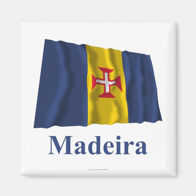 Aimant Madeira agitant drapeau avec nom (Devant)