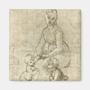 Aimant Madone, Christ, Saint Jean-Baptiste par Rapahel