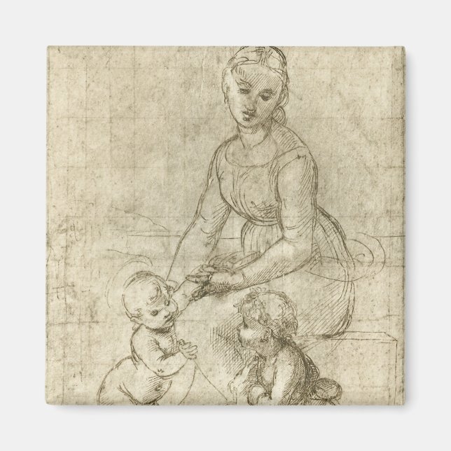 Aimant Madone, Christ, Saint Jean-Baptiste par Rapahel (Devant)