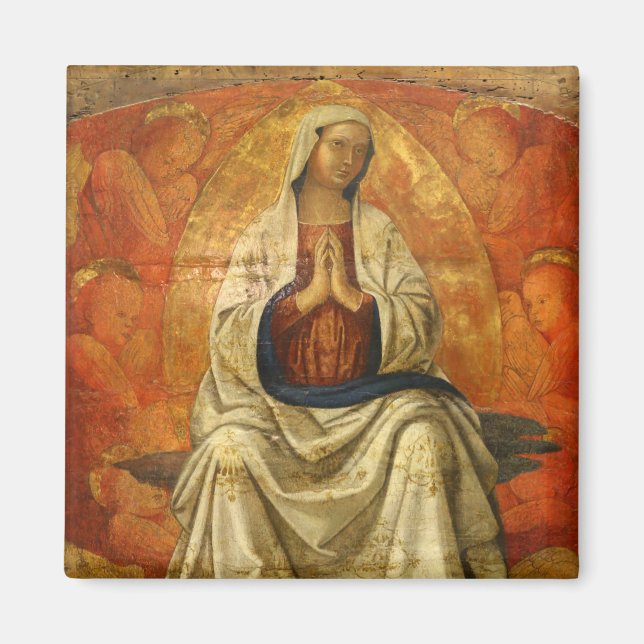 Aimant Madonna à Gloria (Vierge Marie inscrite) (Devant)