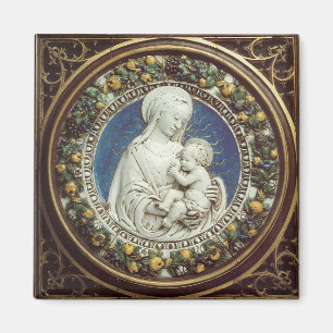 Aimant MADONNA AVEC ENFANT, ronde