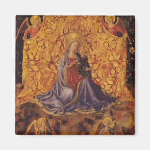 Aimant Madonna de l'humilité avec l'enfant et les anges