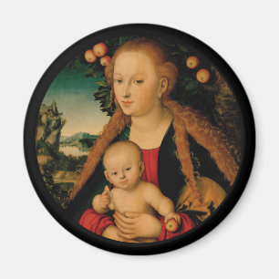 Aimant Madonna et Christ Enfant sous pommier