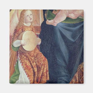 Aimant Madonna et enfant avec des musiciens d'ange
