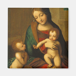 Aimant Madonna et enfant avec des saints