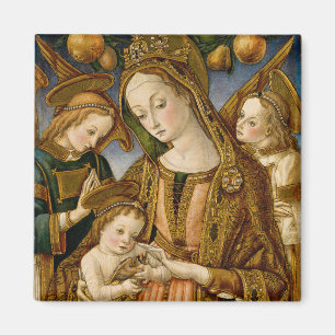 Aimant Madonna et enfant avec deux anges