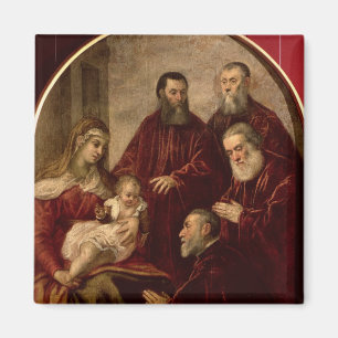 Aimant Madonna et enfant avec quatre hommes d'État