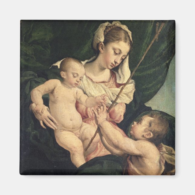 Aimant Madonna et Enfant avec Saint John, c.1570 (huile s (Devant)