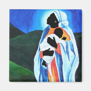 Aimant Madonna et enfant - espérez le monde 2008