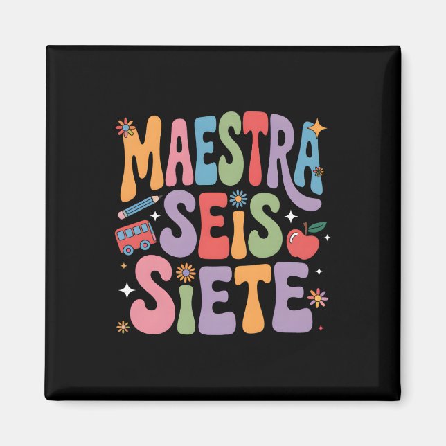 Aimant Maestra 67 Six Seven Professeur d'espagnol bilingu (Devant)