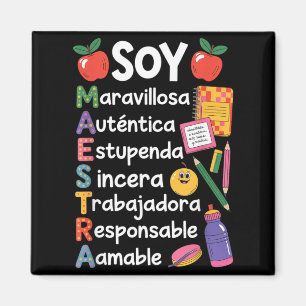 Aimant Maestra Professeur d'espagnol Enseignante bilingue