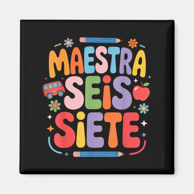 Aimant Maestra Six Seven Prof École Enfants Amusants  (Devant)