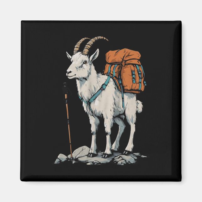 Aimant Magasin de Noël Mountain Goat Backpacker Randonnée (Devant)