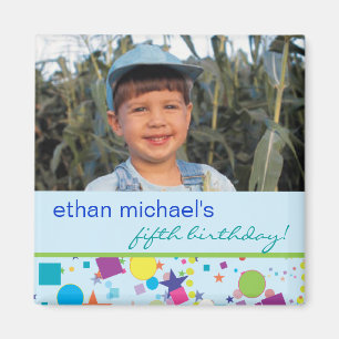 Aimant Magazine photo d'anniversaire Fun Confetti