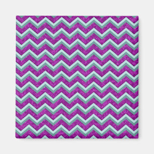 Aimant Magenta Foil et Turquoise ZigZag Motif