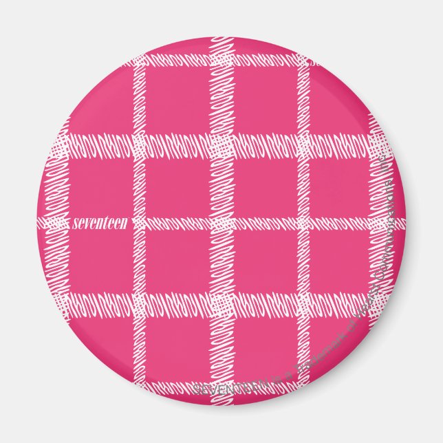 Aimant Magenta Plaid (Devant)