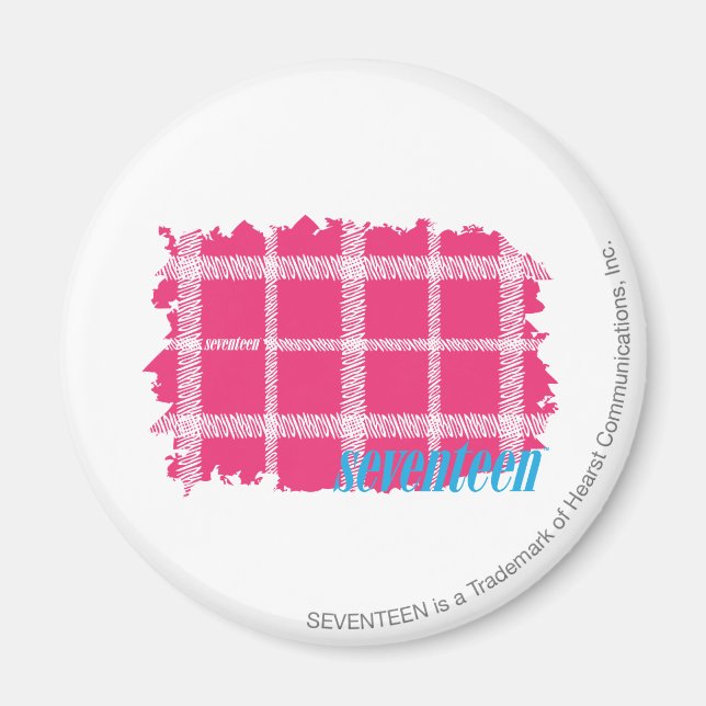 Aimant Magenta Plaid 4 (Devant)