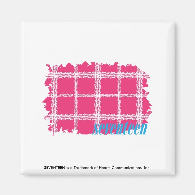 Aimant Magenta Plaid 4 (Devant)