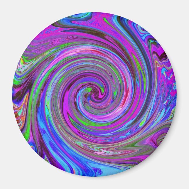Aimant Magenta Swirl coloré Retro Design abstrait (Devant)