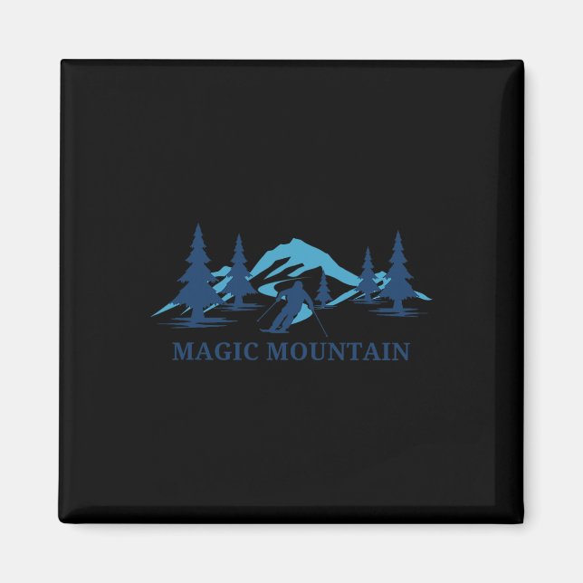 Aimant Magic Mountain Vermont Station de ski Ski Ski (Devant)