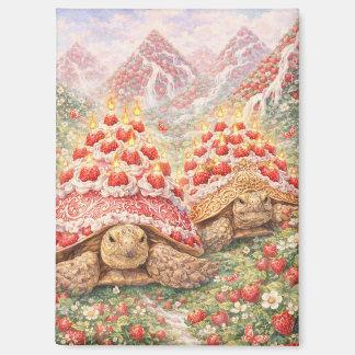 Aimant Magical Strawberry land with birthday cake turtles