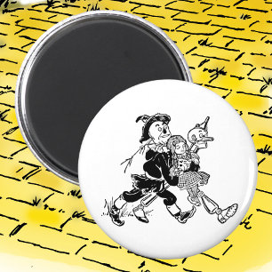 Aimant Magicien vintage d'Oz Dorothy dormant avec des pav