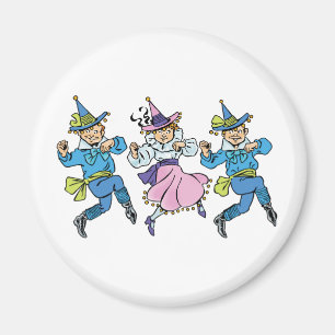 Aimant Magicien vintage d'Oz, mignonne Munchkins Dansant 