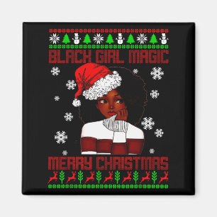 Aimant Magie de fille noire Noël laid Africain Américain