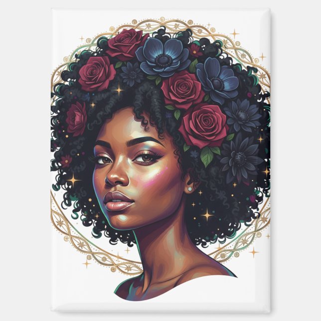 Aimant Magie des Filles Noires Afro Diva (Recto)